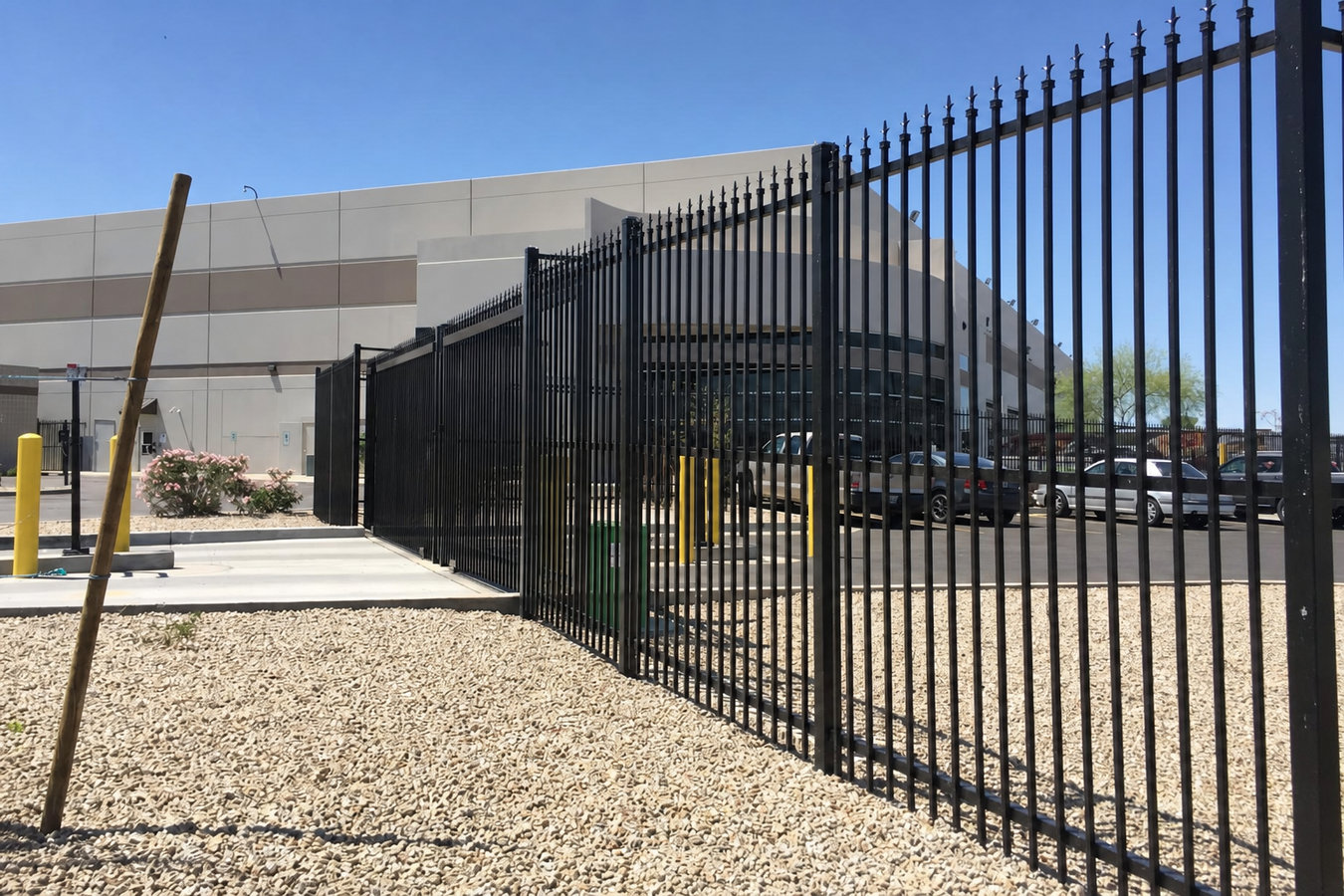 Commercial fence installation